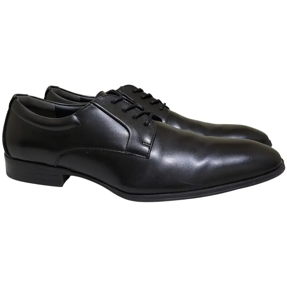 Alfani Men Andrew plain Toe Derby Oxfords Size US 13M Black Faux Leather